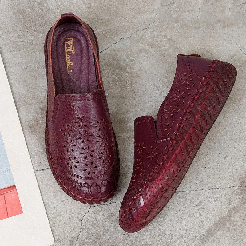 Comfortable Soft Bottom Breathable Non-slip Elders Grandma Middle-aged And Elderly Leather Shoes