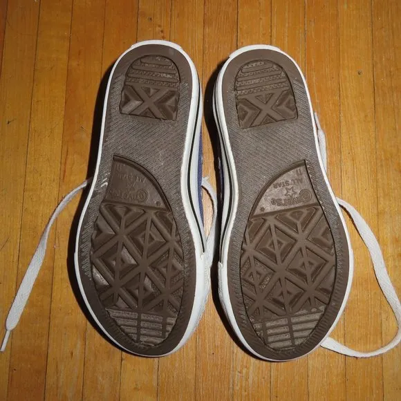 Converse All Star black mono &amp; blue canvas low top sneakers shoes 11