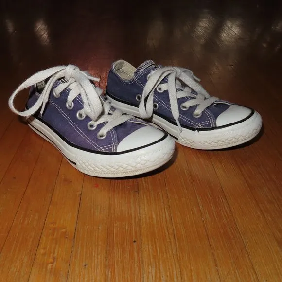 Converse All Star black mono &amp; blue canvas low top sneakers shoes 11