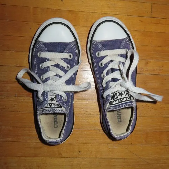 Converse All Star black mono &amp; blue canvas low top sneakers shoes 11