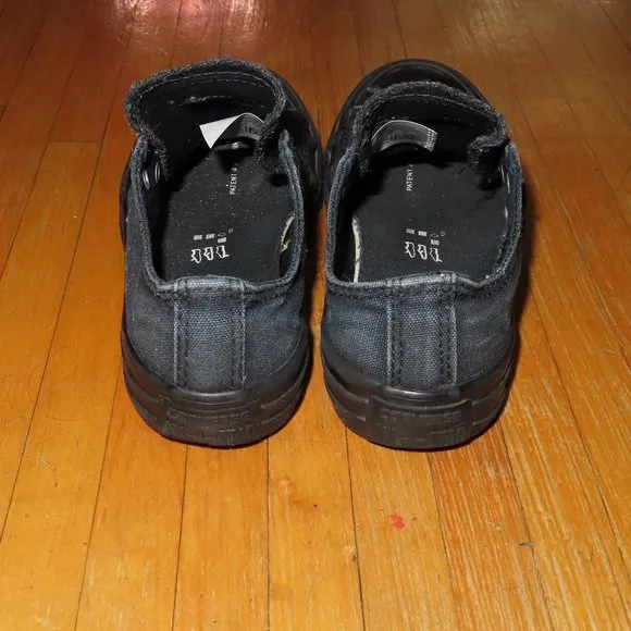 Converse All Star black mono &amp; blue canvas low top sneakers shoes 11