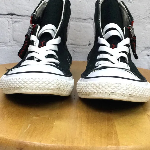 Converse All Star Chuck Taylor Kids Side Zip Fabric High Top Junior Size 3