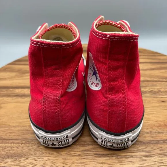 Converse All Star Chuck Taylor Shoes Womens Size 7 Red Hi Tops Sneakers