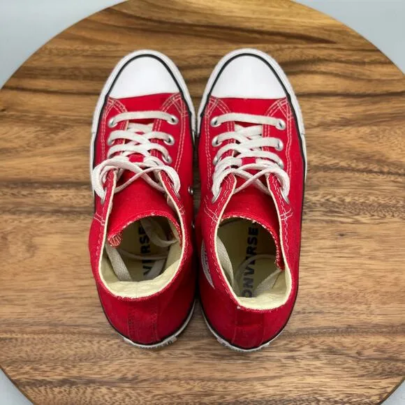 Converse All Star Chuck Taylor Shoes Womens Size 7 Red Hi Tops Sneakers