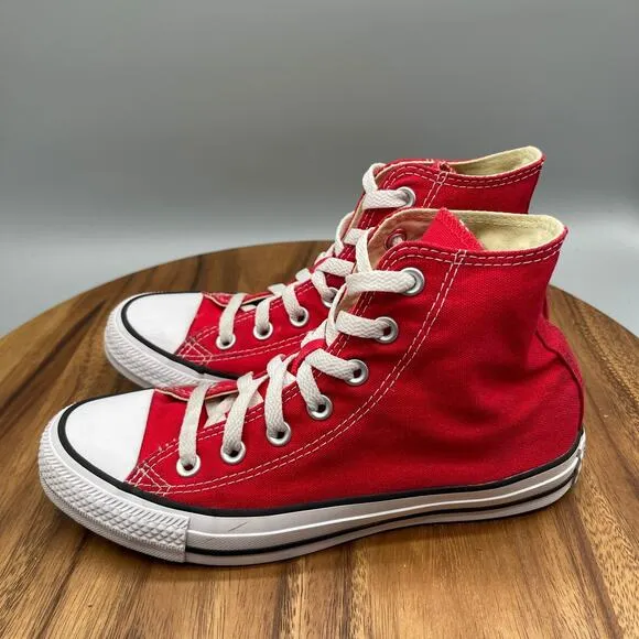 Converse All Star Chuck Taylor Shoes Womens Size 7 Red Hi Tops Sneakers