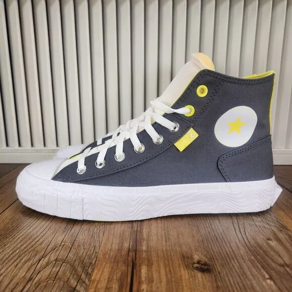 Converse All Star Edge Glow Mens Sz 9 Gray High Top Canvas Sneaker Shoes A01429C
