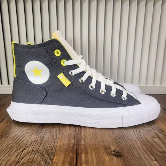 Converse All Star Edge Glow Mens Sz 9 Gray High Top Canvas Sneaker Shoes A01429C