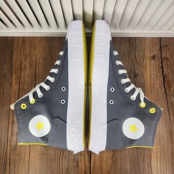 Converse All Star Edge Glow Mens Sz 9 Gray High Top Canvas Sneaker Shoes A01429C