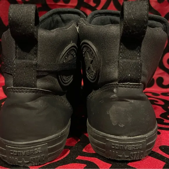 Converse All Star High Top Black on Black Canvas Rubber Shoes