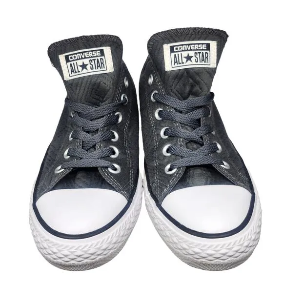 Converse All Star Shoes Womens 9 Gray Geometric Fabric Low Top Sneakers Comfy