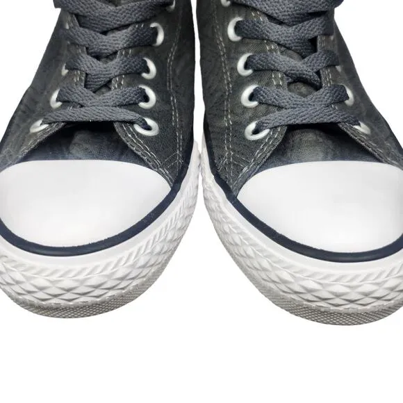 Converse All Star Shoes Womens 9 Gray Geometric Fabric Low Top Sneakers Comfy