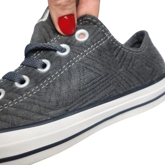 Converse All Star Shoes Womens 9 Gray Geometric Fabric Low Top Sneakers Comfy