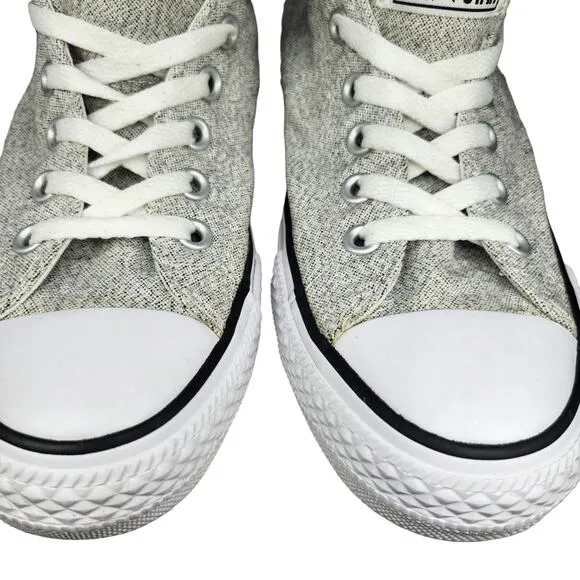 Converse All Star Shoes Womens 9 Gray White Knit Low Top Sneakers