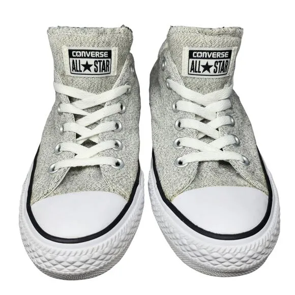Converse All Star Shoes Womens 9 Gray White Knit Low Top Sneakers