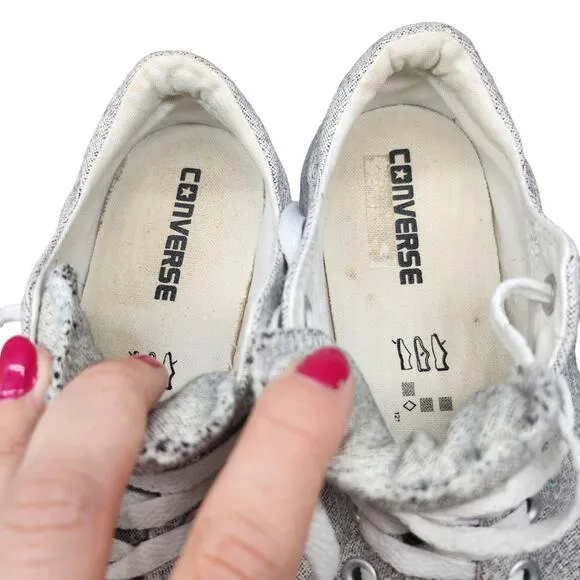 Converse All Star Shoes Womens 9 Gray White Knit Low Top Sneakers