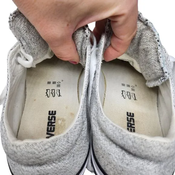 Converse All Star Shoes Womens 9 Gray White Knit Low Top Sneakers