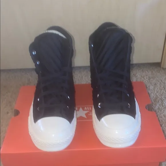 Converse Black and White High-Top Athletic Shoes
