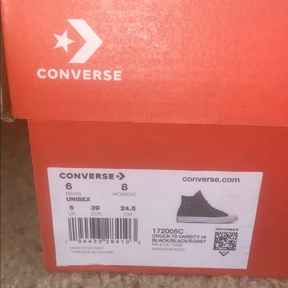 Converse Black and White High-Top Athletic Shoes