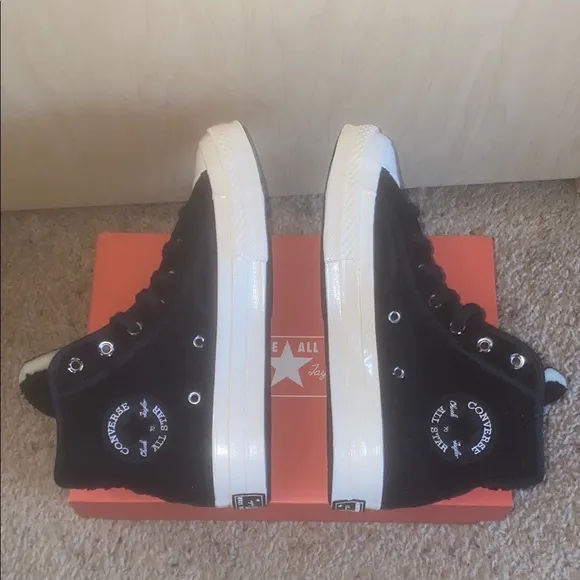 Converse Black and White High-Top Athletic Shoes