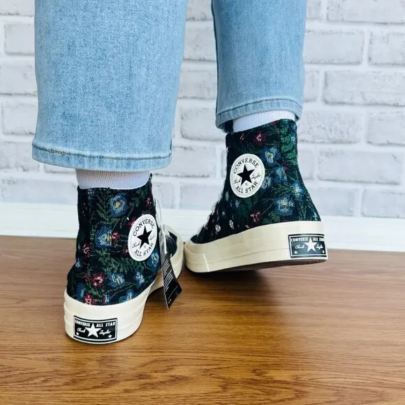 ⭐Converse Chuck 70 Floral Tapestry Hi Size 8 Women's Shoes Black Floral A11990C