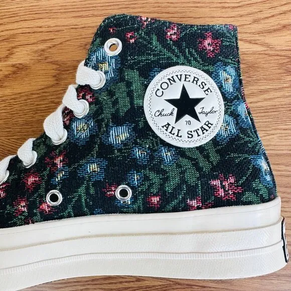 ⭐Converse Chuck 70 Floral Tapestry Hi Size 8 Women's Shoes Black Floral A11990C