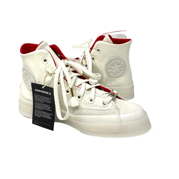Converse Chuck 70 Marquis Shoes Women's Leather Egret High Top Sneakers A05262C