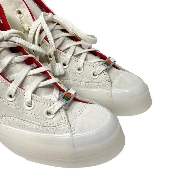 Converse Chuck 70 Marquis Shoes Women's Leather Egret High Top Sneakers A05262C