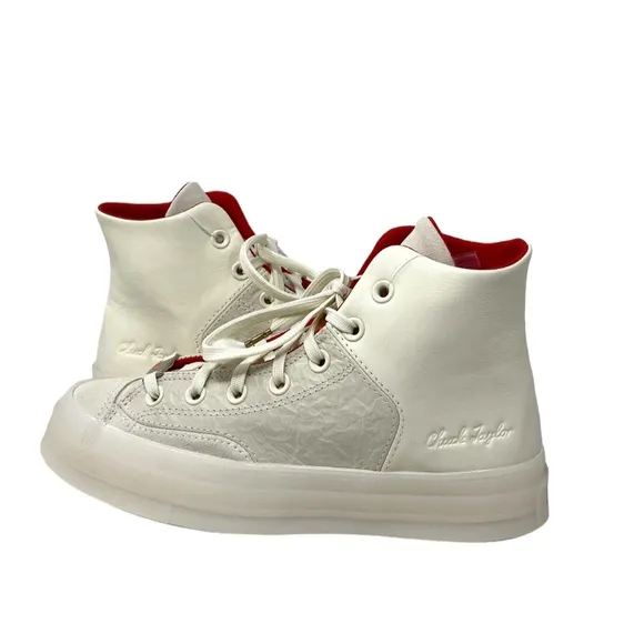 Converse Chuck 70 Marquis Shoes Women's Leather Egret High Top Sneakers A05262C