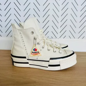 ❤️❤️CONVERSE Chuck 70 Plus Gems Rhinestones Pearls Mens Shoes Sz 5 Cream A10287C