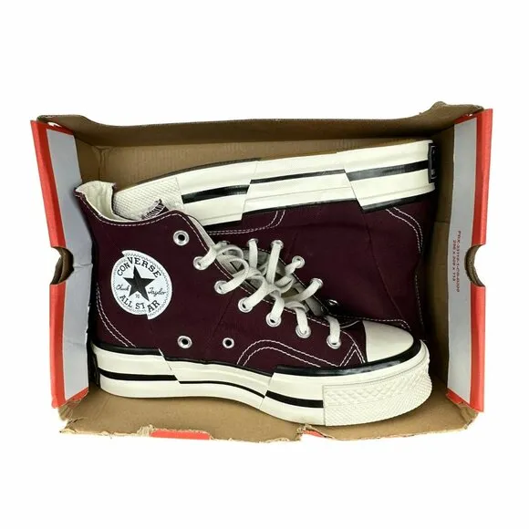 ⭐Converse Chuck 70 Plus High Top Platform Size 8 Women's Shoes Burgundy A12893C