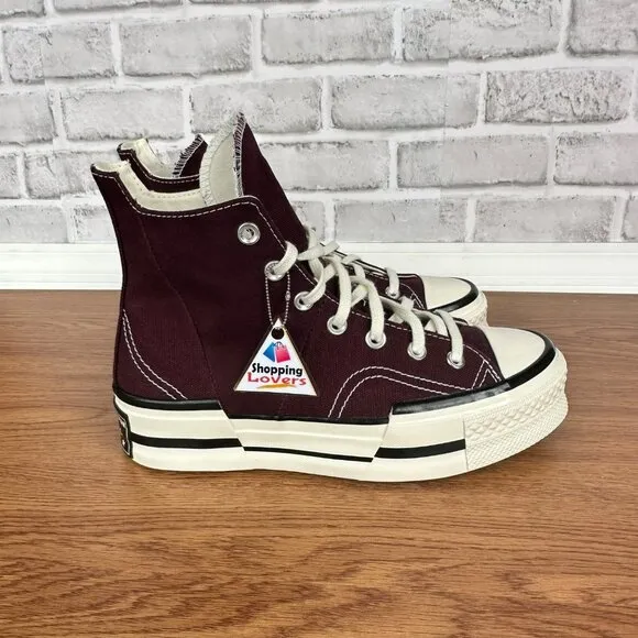 ⭐Converse Chuck 70 Plus High Top Platform Size 8 Women's Shoes Burgundy A12893C