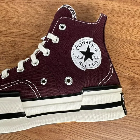 ⭐Converse Chuck 70 Plus High Top Platform Size 8 Women's Shoes Burgundy A12893C