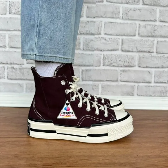 ⭐Converse Chuck 70 Plus High Top Platform Size 8 Women's Shoes Burgundy A12893C