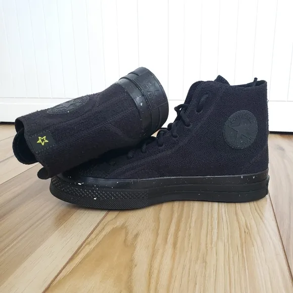 Converse Chuck 70 Renew Remix Knit High Top Black Canvas Shoes Men's 7
