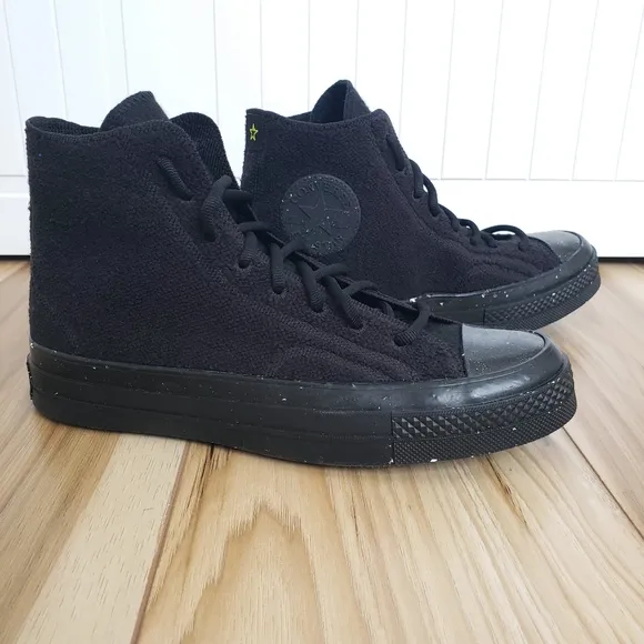 Converse Chuck 70 Renew Remix Knit High Top Black Canvas Shoes Men's 7