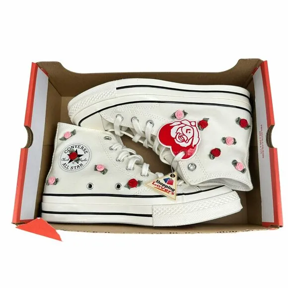 ⭐Converse Chuck 70 Valentine's Day High-Top Sz 8 Women's Shoes White/Red A10637C