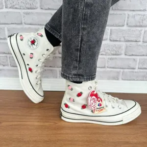 ⭐Converse Chuck 70 Valentine's Day High-Top Sz 8 Women's Shoes White/Red A10637C