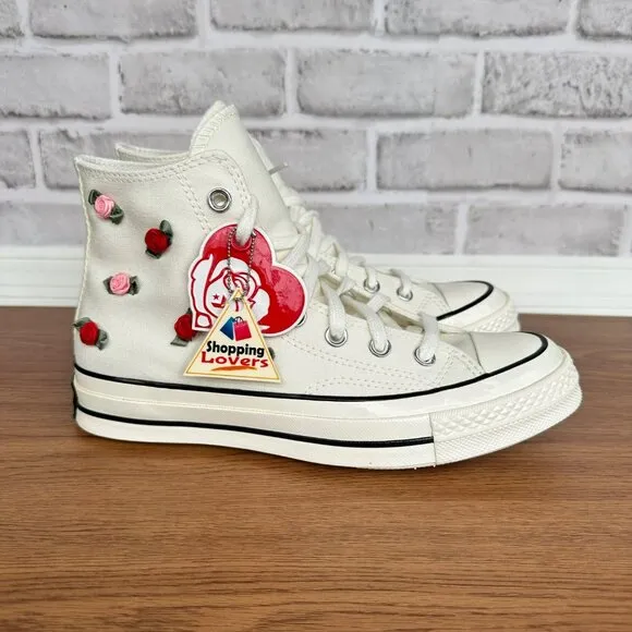 ⭐Converse Chuck 70 Valentine's Day High-Top Sz 8 Women's Shoes White/Red A10637C