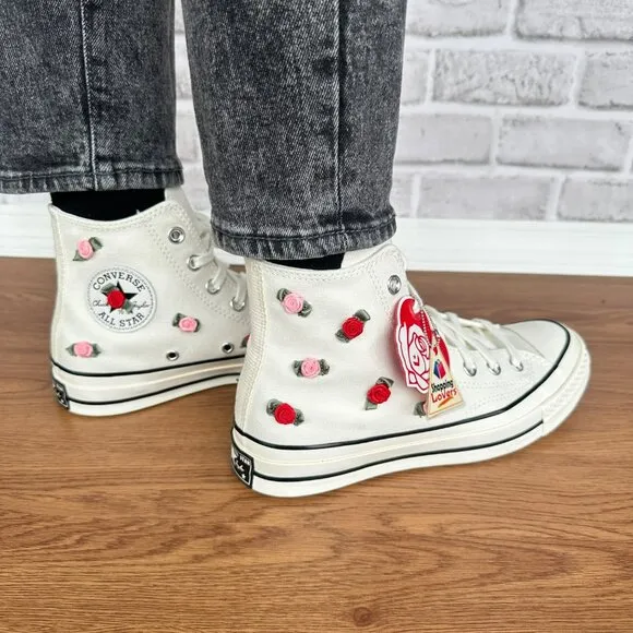⭐Converse Chuck 70 Valentine's Day High-Top Sz 8 Women's Shoes White/Red A10637C