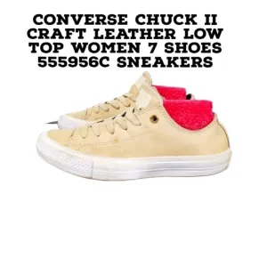 Converse Chuck II Craft Leather Low Top Women 7 Shoes 555956C Sneakers