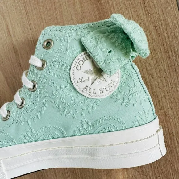 ⭐Converse Chuck Taylor All Star 70 High Bow Sz 7.5 Women's Shoes Green A10245C