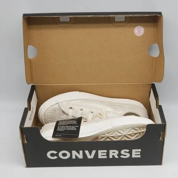 Converse Chuck Taylor All Star egret Gold Metallic Low Sneaker Shoe Size 2