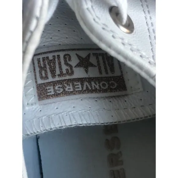 CONVERSE chuck taylor all star leather kids  white Low SHOES SIZE 6