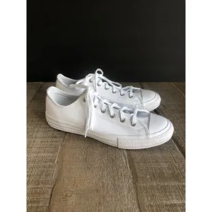 CONVERSE chuck taylor all star leather kids  white Low SHOES SIZE 6