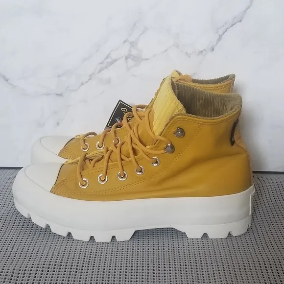 CONVERSE CHUCK TAYLOR ALL STAR LUGGED Women's Yellow High-Top Sneakers Shoes 7.5