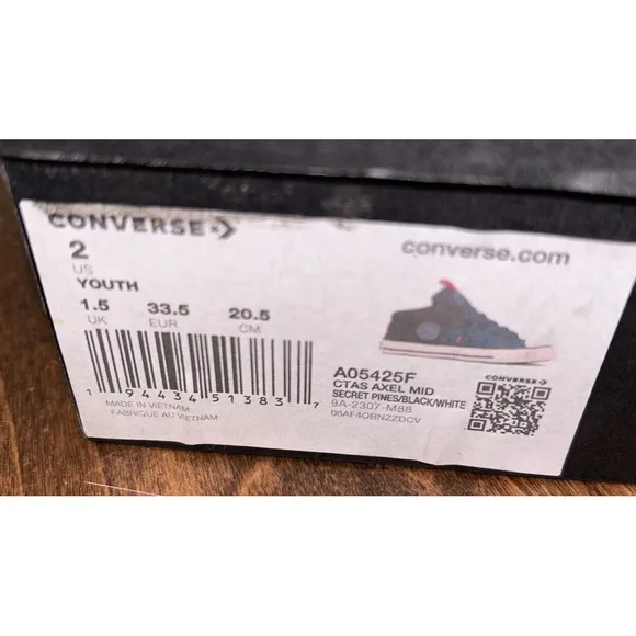 Converse Chuck Taylor All Star Youth Boy's Mid Top Shoes Size 2 Olive/Black NIB