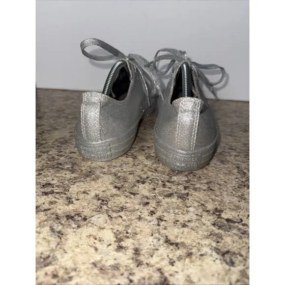 Converse Chuck Taylor Sneakers All Star Silver Glitter Men's 9 Women's 11 Shoes