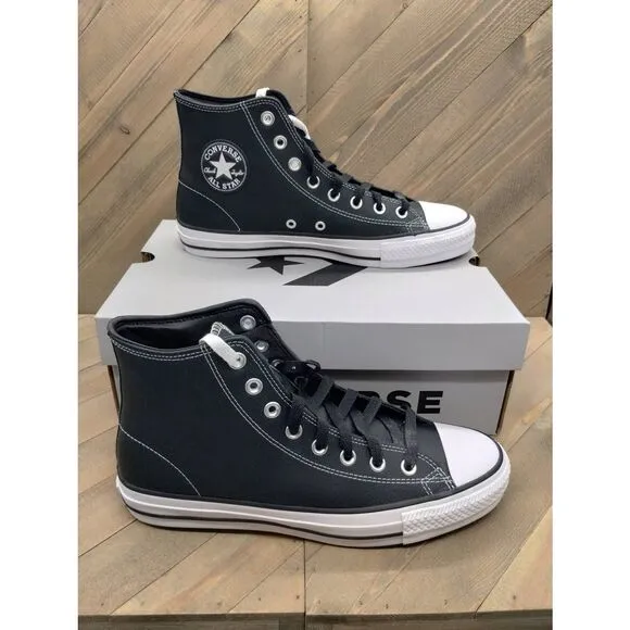 Converse Cons Chuck Taylor All Star Hi Pro Leather Sneakers Mens Size 8.5‎ Black