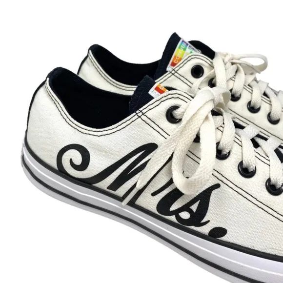 Converse Ctas Low Top Wedding White Canvas Men’s Sneakers Custom 171213C-WHTOFBK