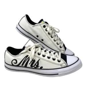 Converse Ctas Low Top Wedding White Canvas Men’s Sneakers Custom 171213C-WHTOFBK